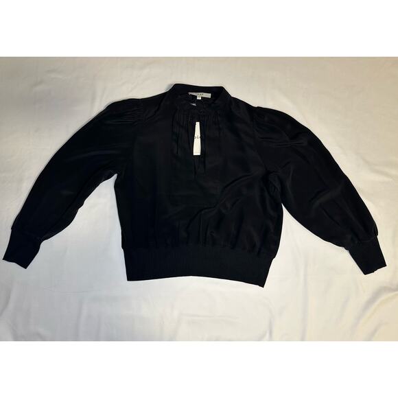 Joie Lyane Silk Blouse Women’s Medium NWT Black $298 MSRP - Picture 1 of 4